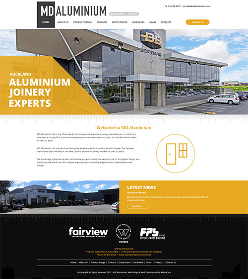 MD Aluminium Website